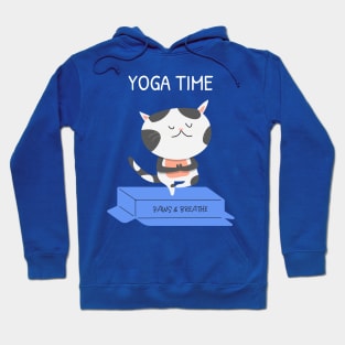 Funny cat doing yoga Hoodie